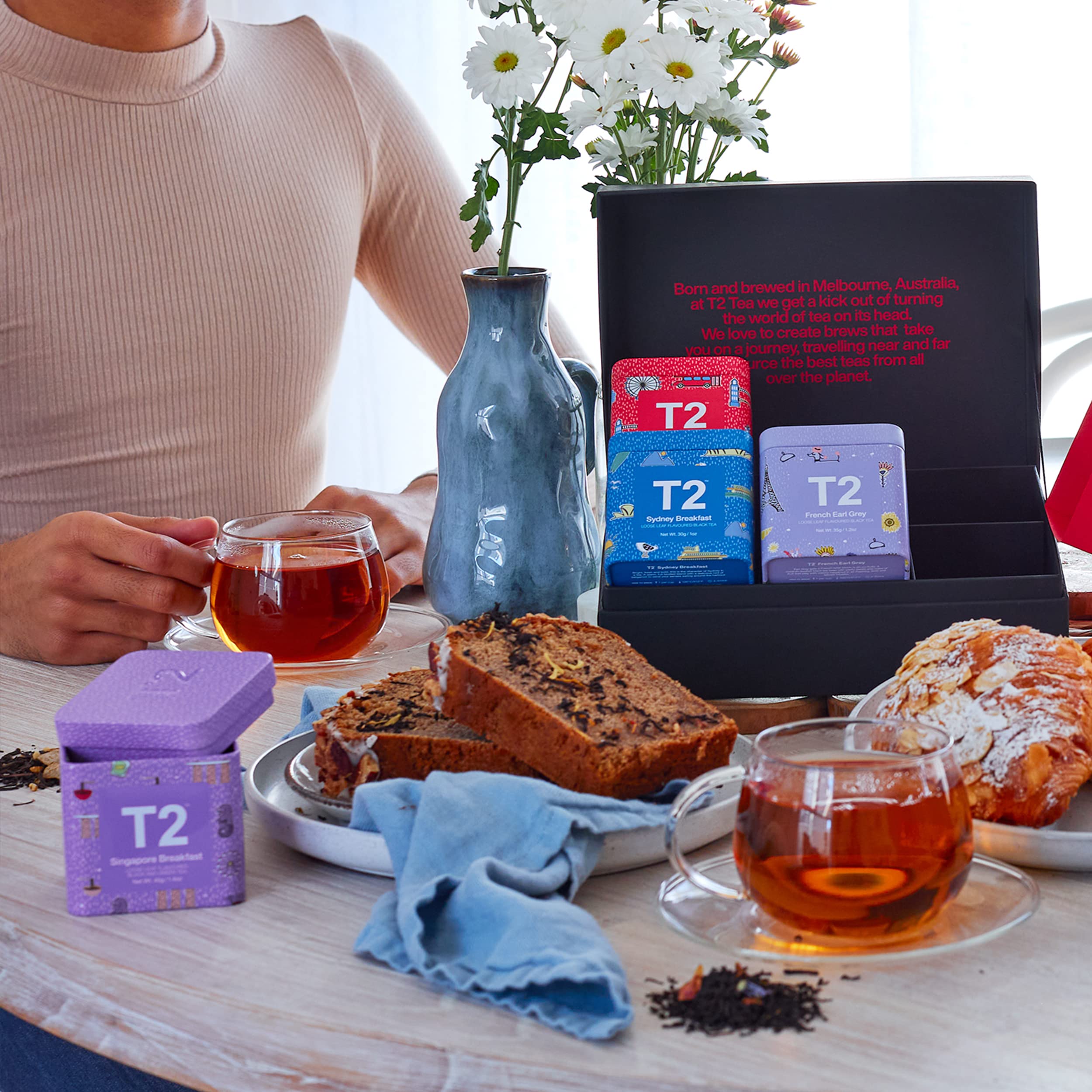 T2 Tea World of Breakfast- Black Tea Gift Pack, 6 Loose Leaf