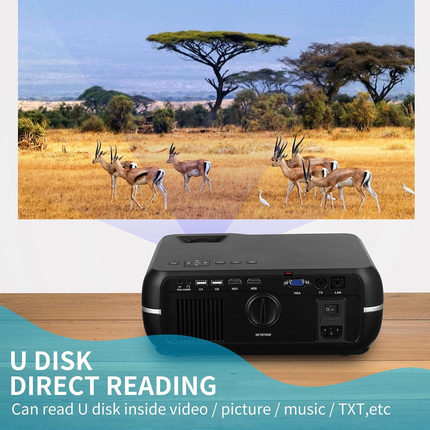 Tech Deals 🔥 Portable Video-Projector 4k Full HD Projector Native 1080p Home Theater Video Projector 10000 lumens Movie Projector with HDMI,VGA,USB,AV,TV Box Support