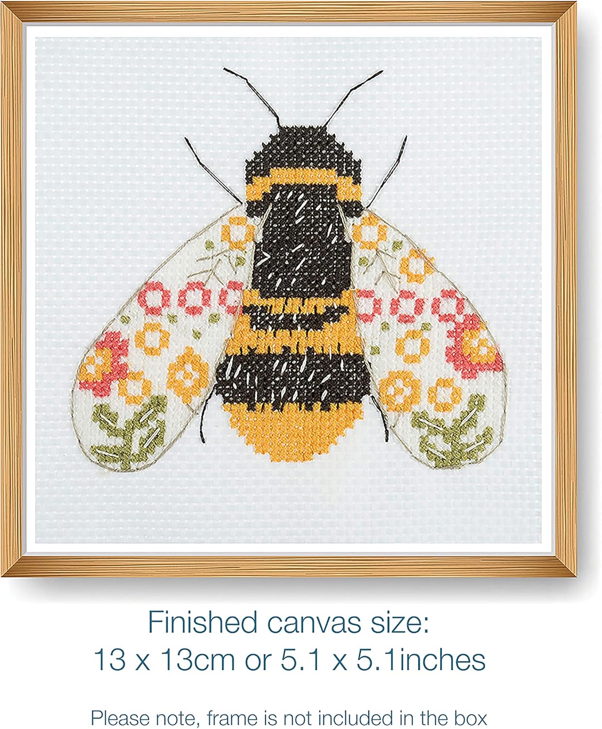 Trimits Mini Counted Cross Stitch Kits, 13 x 13cm (5 x 5in), Bee