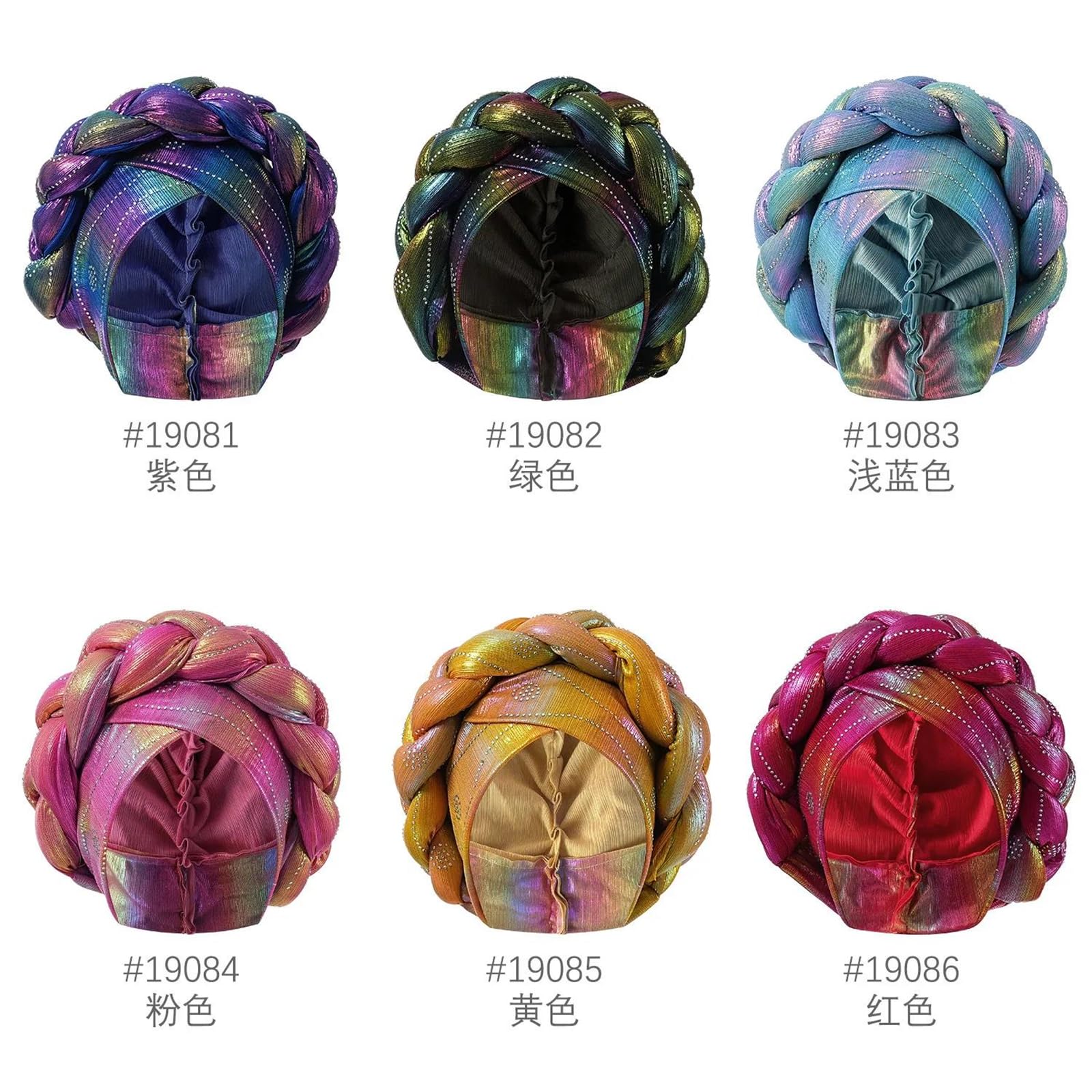 Cappello turbante automatico pre-legato da donna con treccia avvolgere la testa per matrimoni e stile hijab formale copricapo Gele