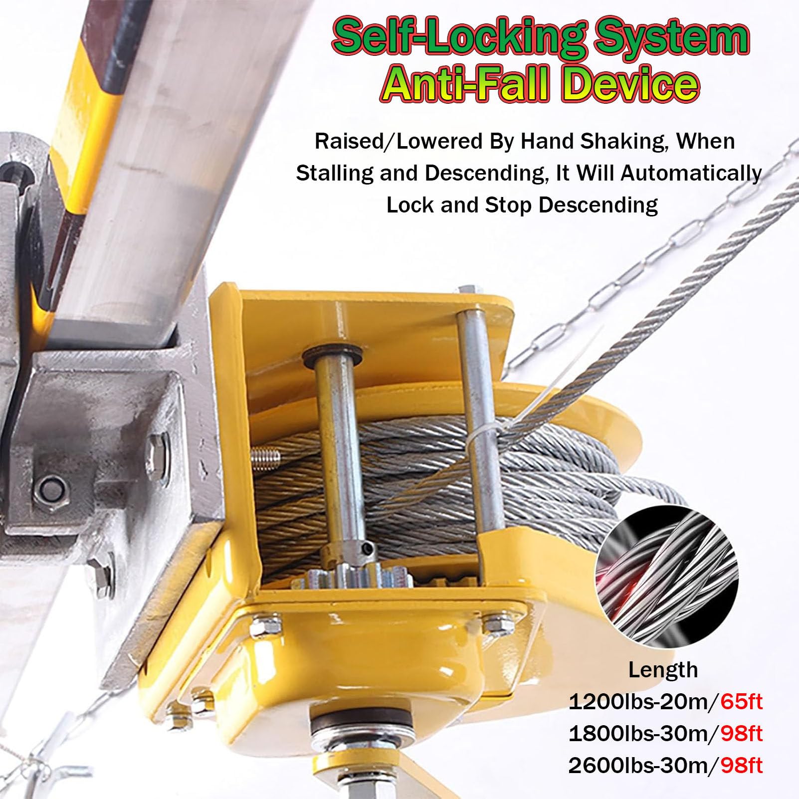 RayGenius De TríPode De Rescate con Cabrestante Y ArnéS De Seguridad para Espacios Confinados: Kit Plegable De Alta Resistencia para Pozos, Alcantarillas Y TúNeles,1200LBSWinch
