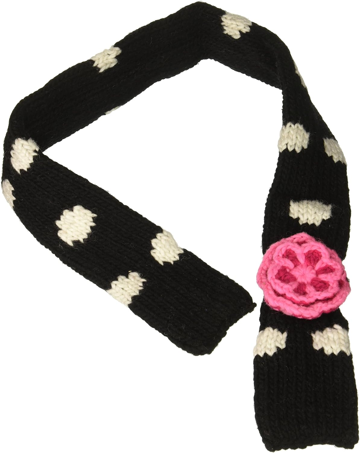 Chilly Dog Scarf for Dogs, Large, Polka Black