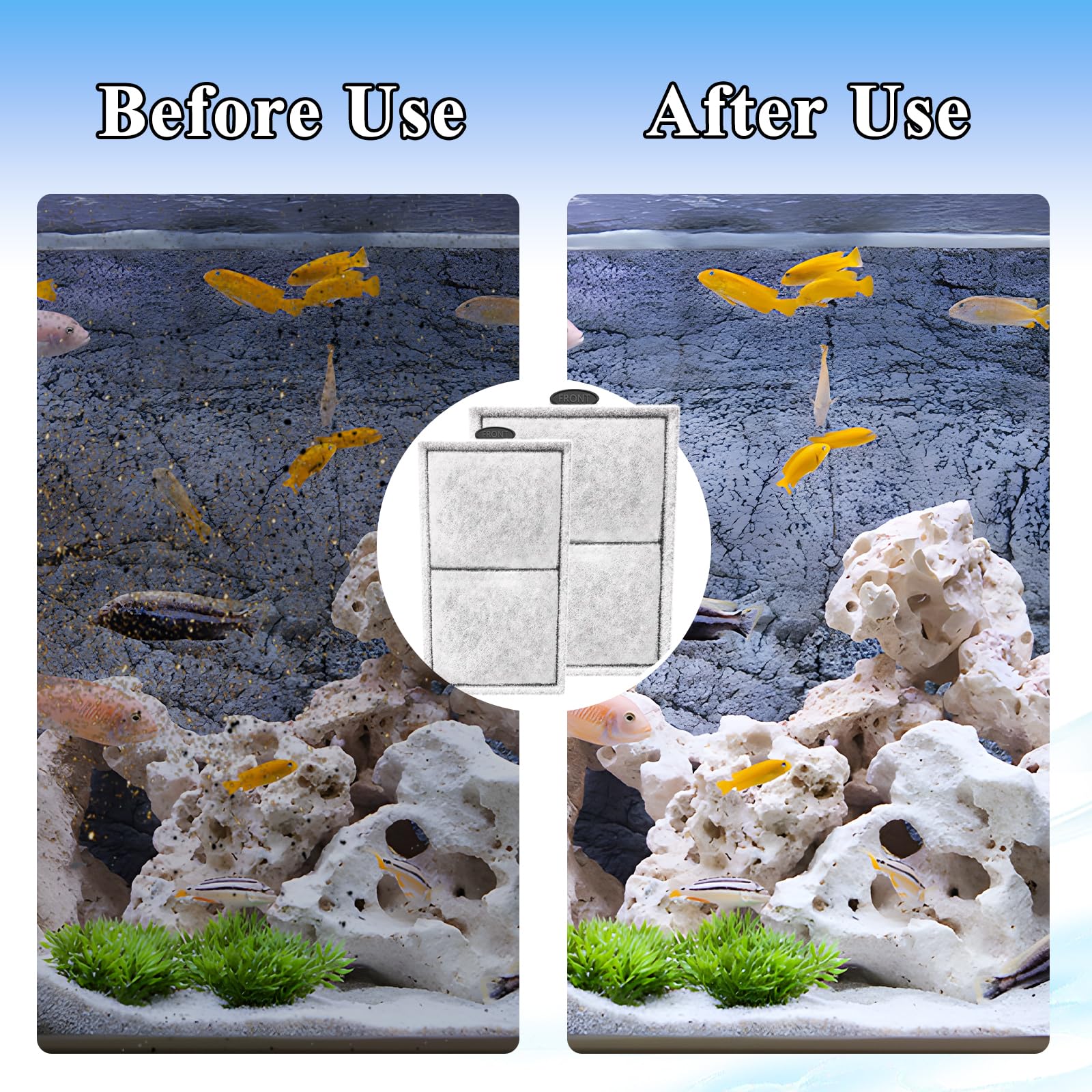 Paquete de 16 cartuchos de filtro PF-L para filtros de potencia Top Fin PF20, PF30, PF40 y PF75, cartucho de filtro de carbono grande para acuario con zeolita
