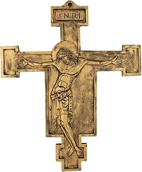 11 Inches Resin Crucifix Catholic Resin Jesus Christ on INRI Cross Wall Crucifix Antique Finish Home Chapel Decoration