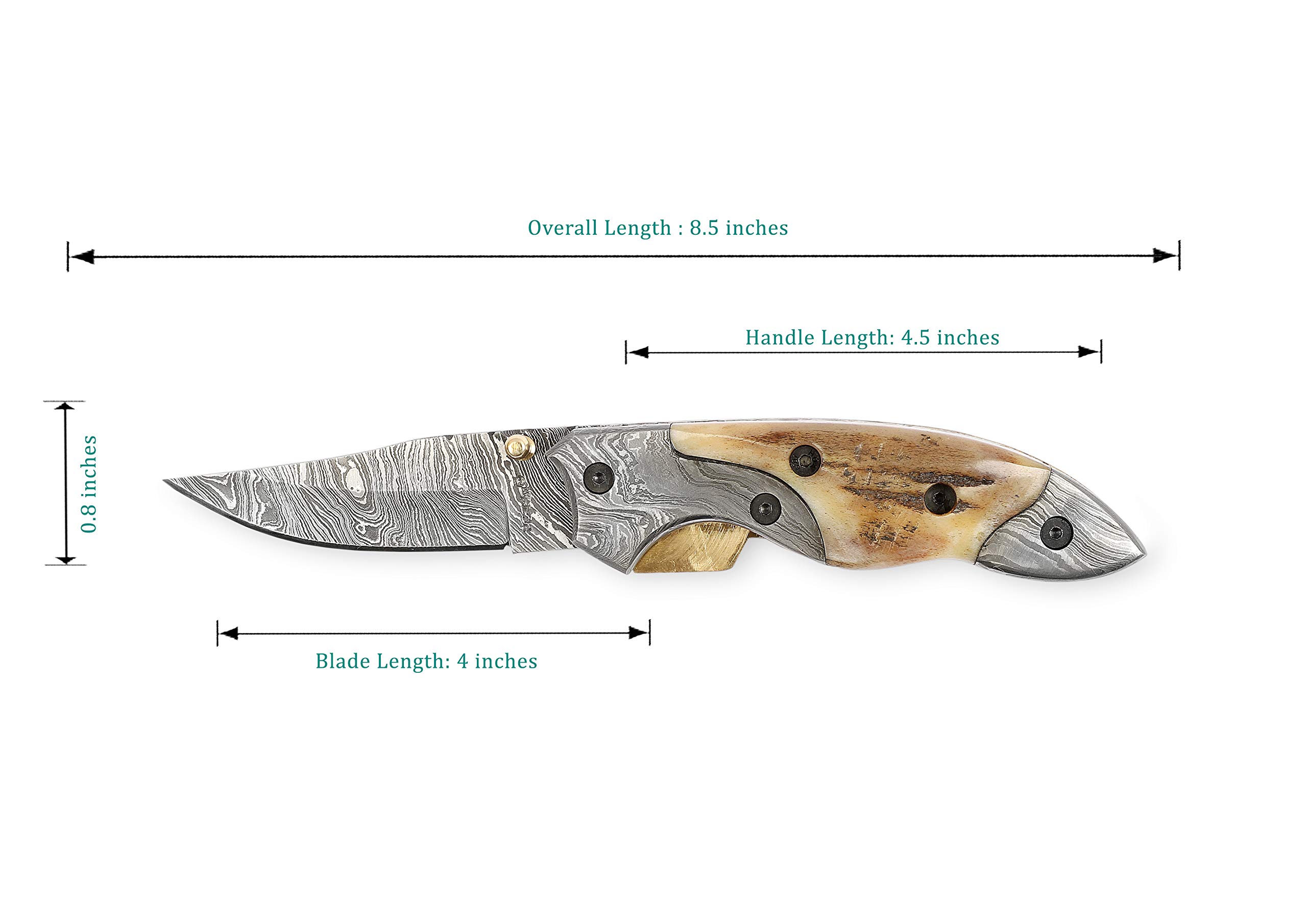 Damasco mano pieghevole serratura Coltello ritorno
