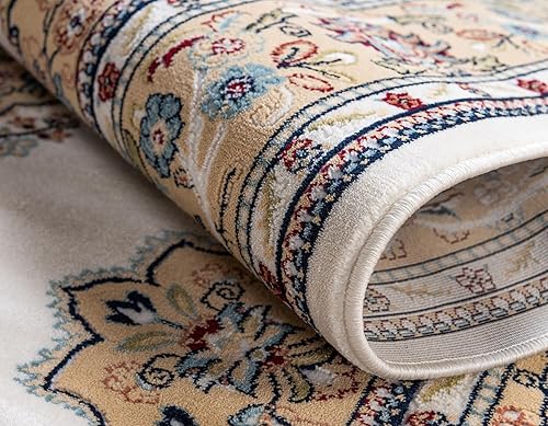 Miniatura 8 de Rugs.com Rabia Collection - Alfombra baja de 5 x 8 pies, color crema, perfecta para dormitorios, comedores, salas de estar