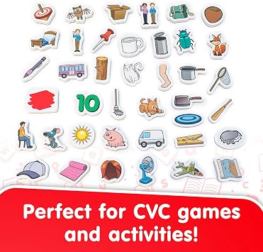 Junior Learning: Rainbow CVC Objects - 40 Magnetic Foam Pieces