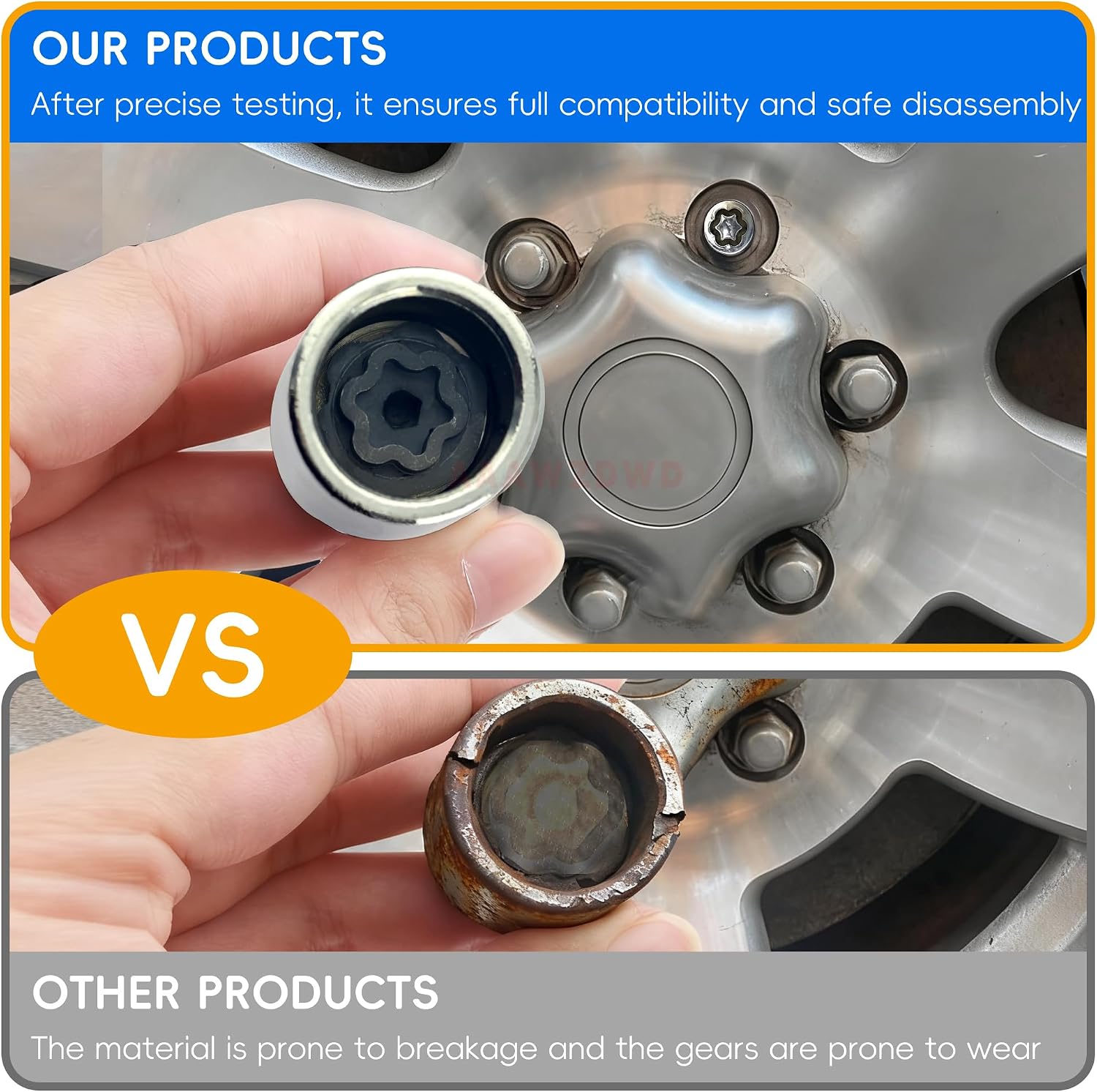 #D for Toyota Wheel Lock Key Compatible Toyota Lexus Tacoma D-Wheel Locking nut Key Removal Tool
