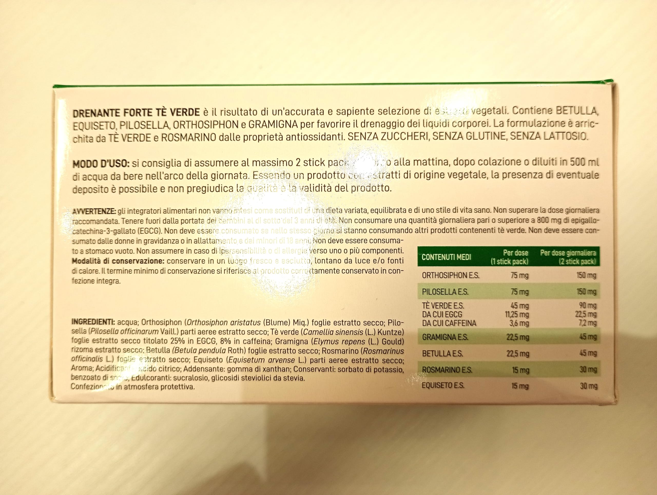 Dr. Viti DRENANTE FORTE TÈ VERDE 28 Stick Pack