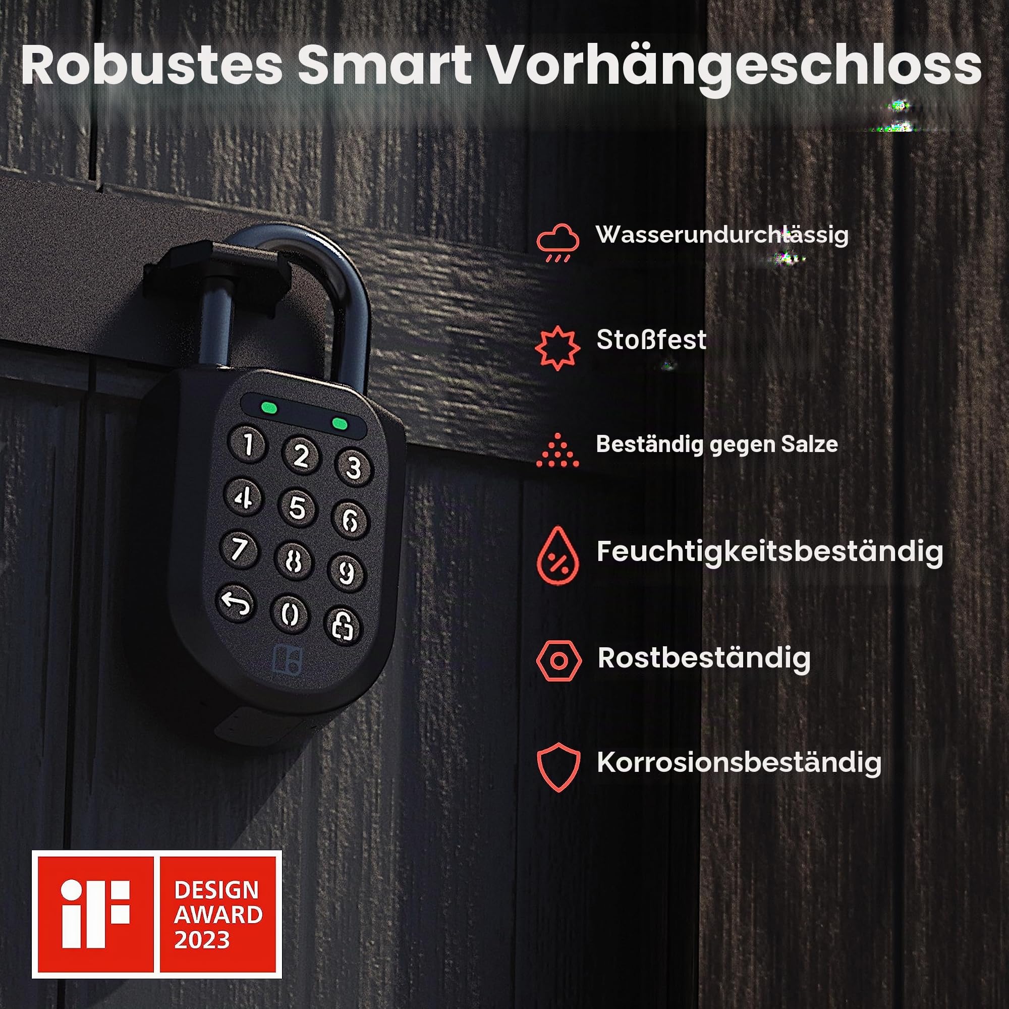 Igloohome Smart Padlock 2 (SP2), Erzeugt Zugriff von überall, kein WLAN nötig, kompatibel mit iPhone & Android - wetterfester, wasserdichter und wiederaufladbarer Akku