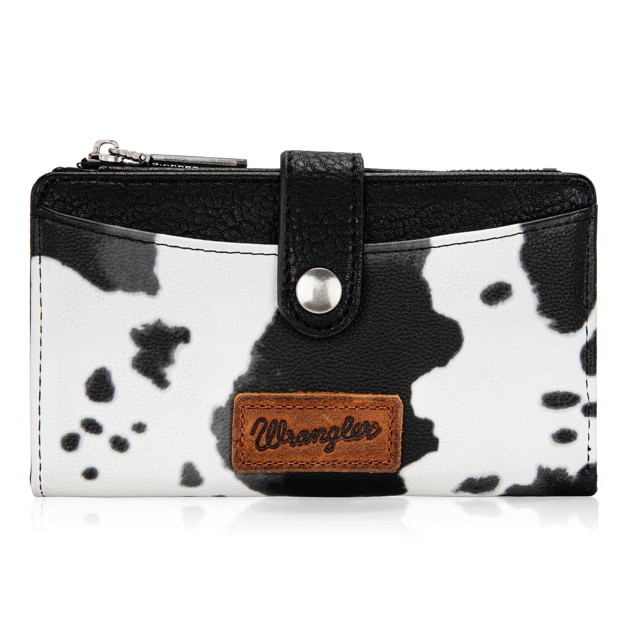 Wrangler Wallet for Women Bifold Card Holder with Zipper and ID Window