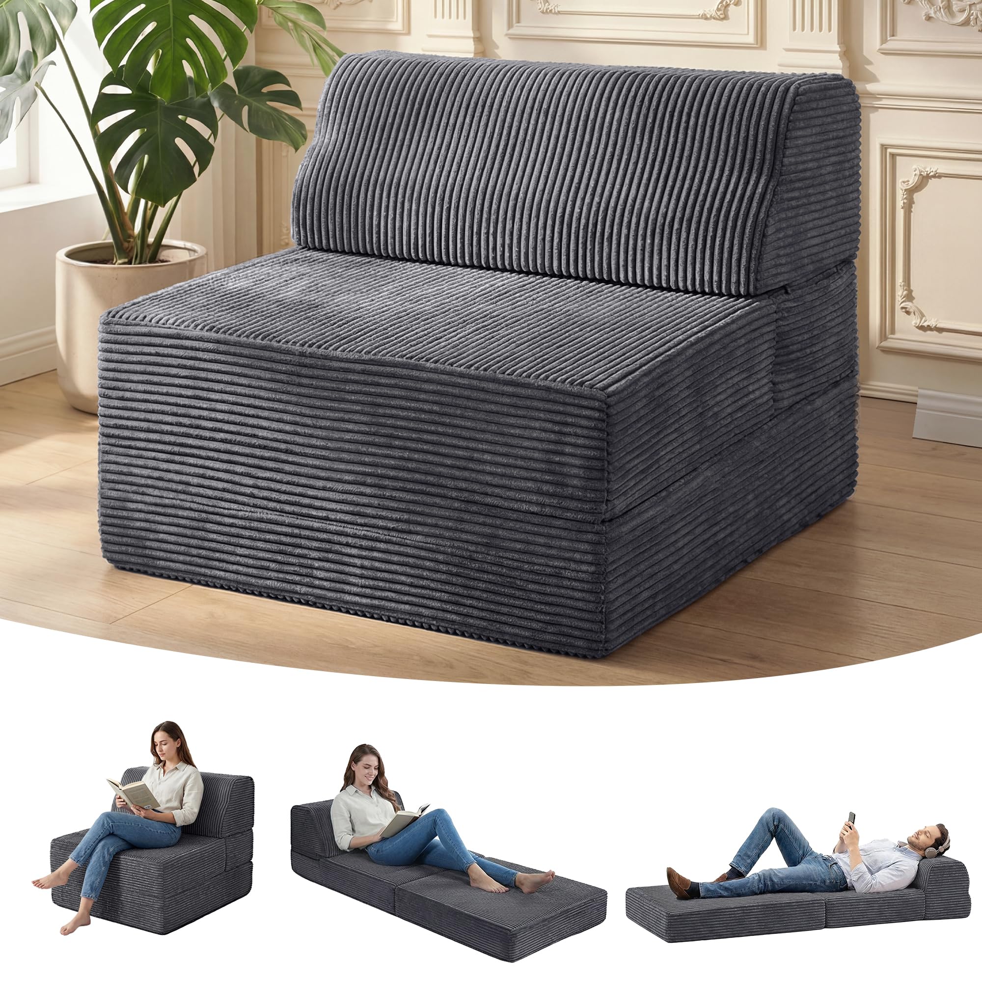 Amazon.com: Kasunpul Folding Sofa Bed with Pillow, Memory Foam