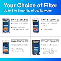 Vista 5 de Filtrete Standard Capacity Whole House Grooved Water Filter, 5 Microns, Universal Filter, Sump Style Drop-In Filter, 2-Filters (4WH-STDGR-F02)