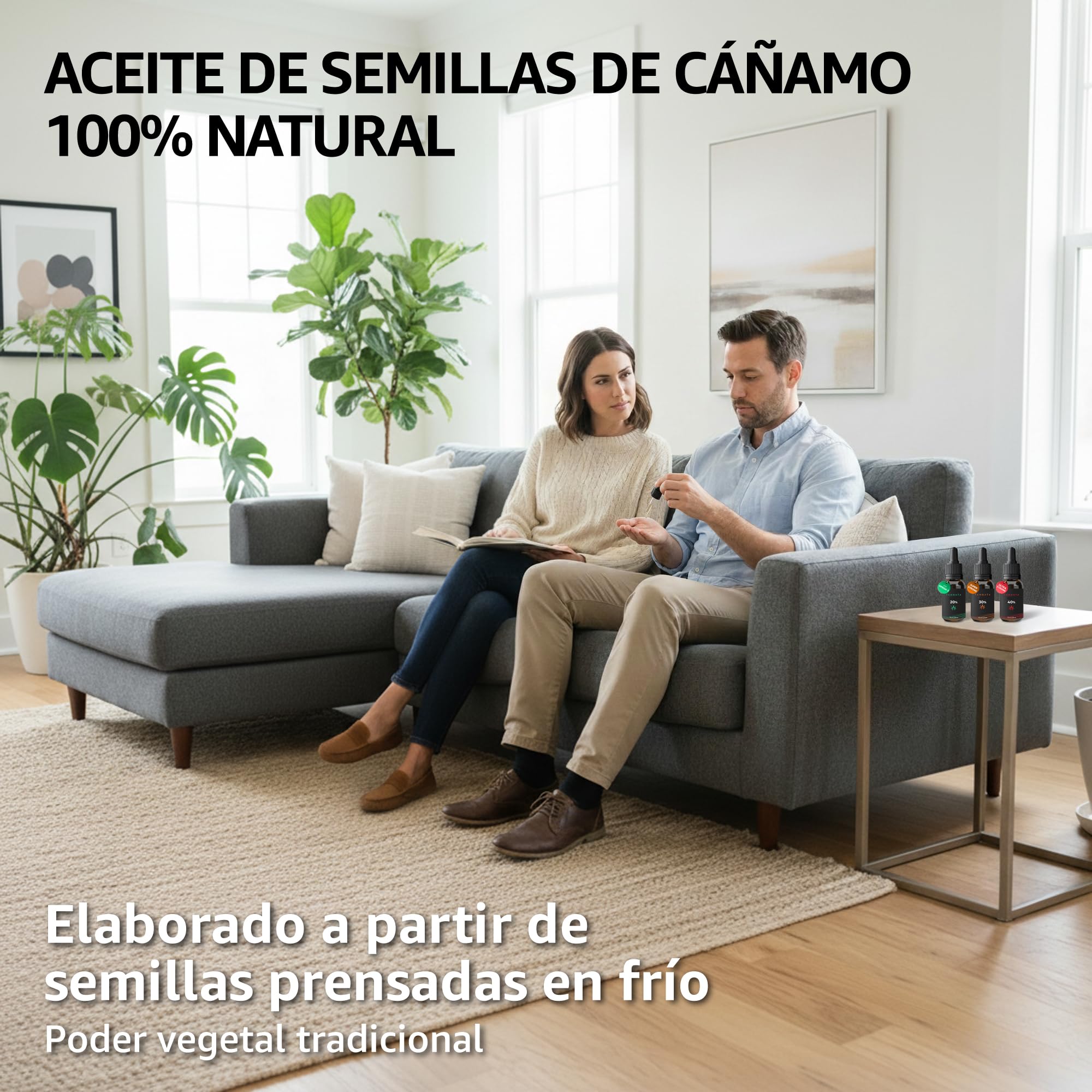 Aceite de semillas de cáñamo premium 40% | Prensado en frío y vegano | Aceite natural puro sin aditivos | Calidad ultra probada en laboratorio | Yamnaya
