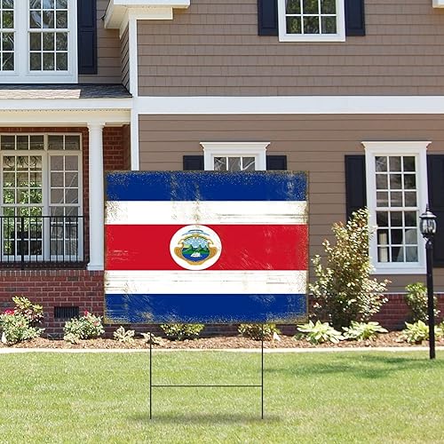 Miniatura 8 de Letrero de bandera nacional de la República Centroafricana, con estacas, de 18 x 24 pulgadas, doble cara, para suministros de fiesta de jardín,