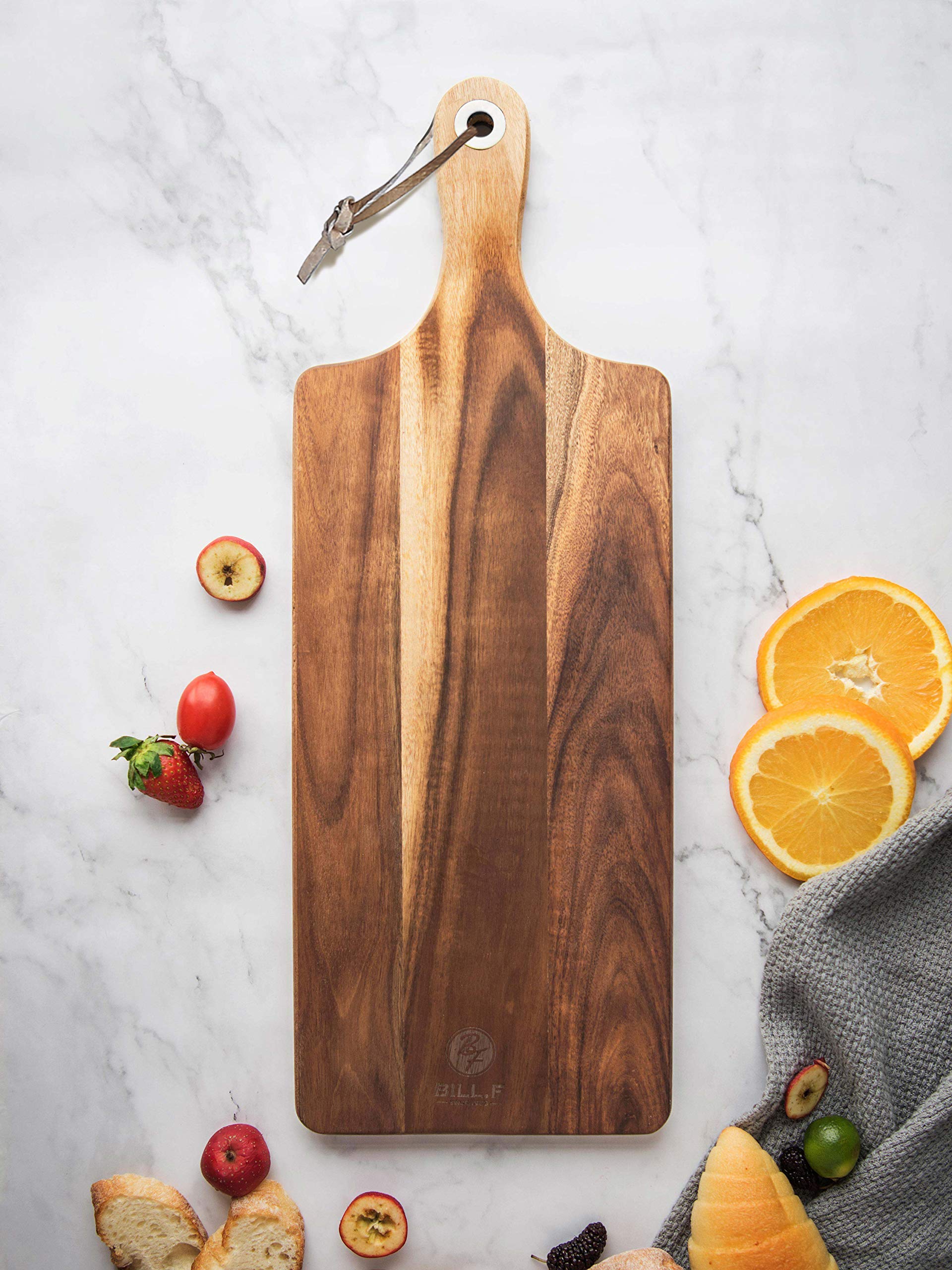 Buy Wood Cutting Board Set with Handle for Kitchen Large and Small Long