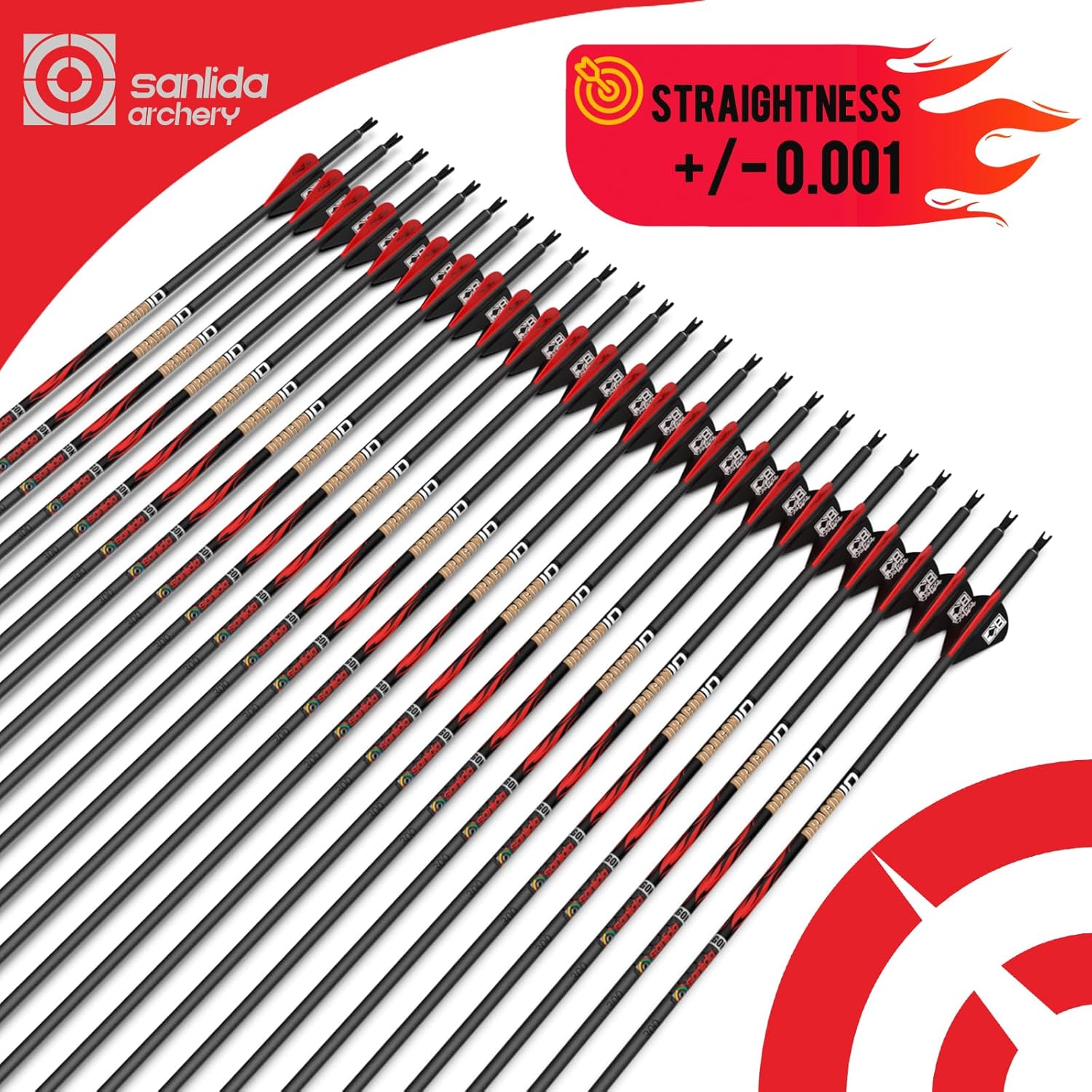 Sanlida Dragon 10 Compound Bow Package Desert 27"-30" Draw Length, 60-70# Draw Weight and 24pcs Carbon Arrows +/-.001 Straightness 360 Spine