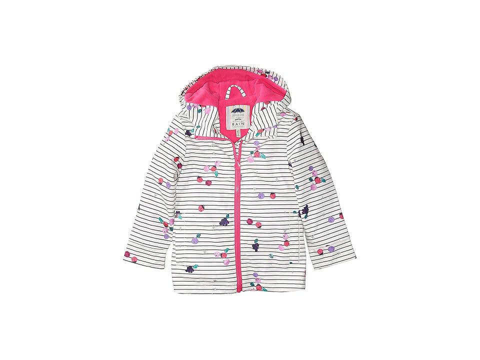 

Joules Kids Printed Waterproof Rubber Coat (Toddler/Little Kids) (Berry Stripe) Girl's Coat
