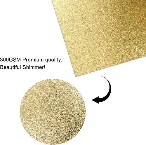 Miniatura 3 de YINUOYOUJIA Papel de cartulina dorada con purpurina, 12 hojas de 12 x 12 pulgadas, cartulina pesada con purpurina, papel brillante de alta calidad
