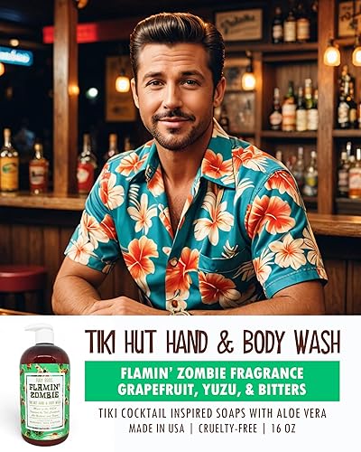 Miniatura 2 de Tiki Hut - Jabón de manos y cuerpo Flamin' Zombi  Yuzu de pomelo y amargo  Ingredientes naturales  Fabricado en Estados Unidos  Inspirado en recetas