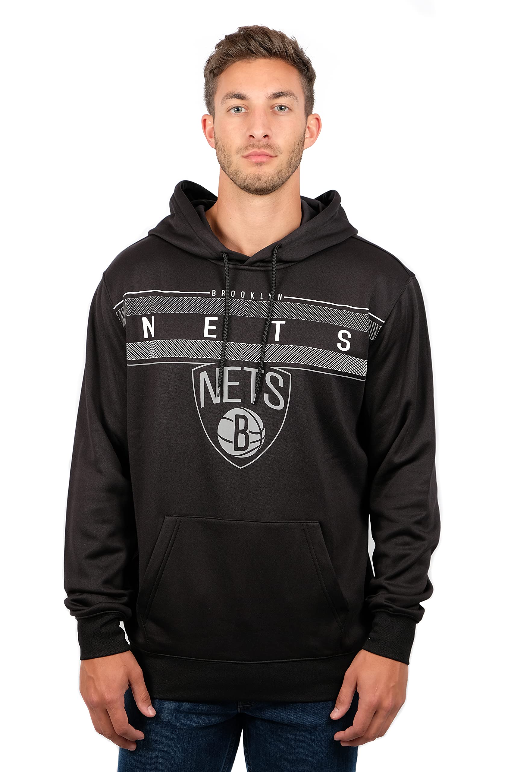 Ultra Game Men's Poly Midtown NBA Men s Fleece Hoodie Pullover Sweatshirt, Black, XL UK