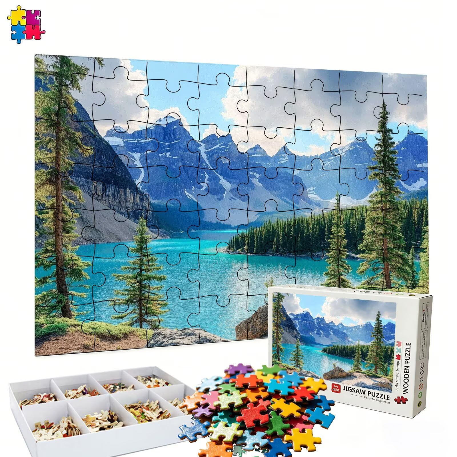 Puzzle 2000 elementów, krajobraz jezioro (2) Puzzle 2000 elementów dla dorosłych i dzieci, Premium artystyczna łamigłówka, 99,5x70,5 cm Klasyczna gra Puzzle dla dorosłych, wystrój domu, prezent dla