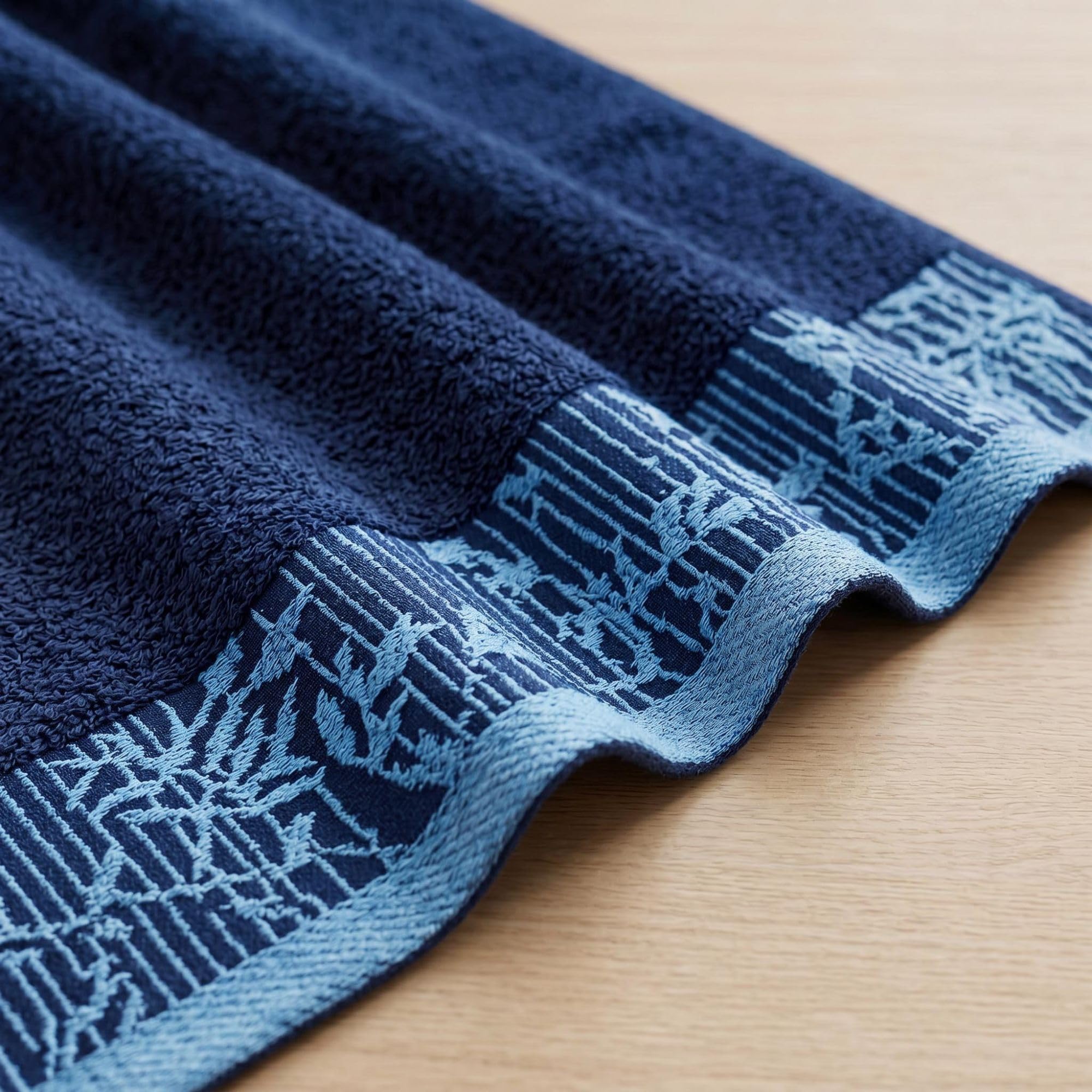 Superior Set di 12 asciugamani in cotone, motivo floreale, bordo in jacquard, asciugatura rapida, decorazione per bagno, spa, doccia, bagno, include 3 corpi, 3 mani, 6 asciugamani per il viso,