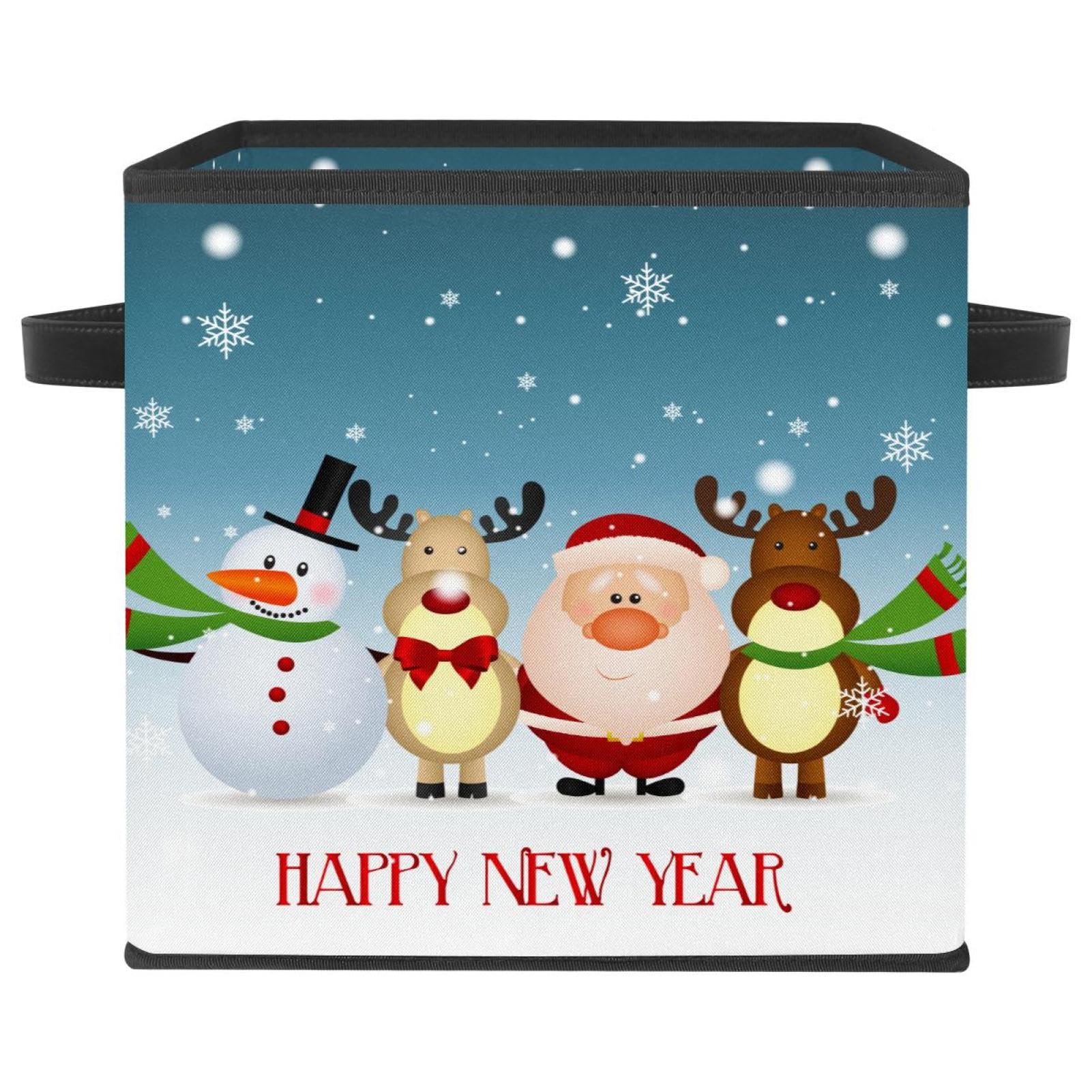Cube de rangement en tissu pour chambre enfant motif bonhomme de neige