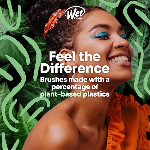 Miniatura 7 de Wet Brush Go Green - Cepillo desenredante de pelo grueso, cerdas IntelliFlex ultrasuaves con AquaVent - Afloja suavemente los nudos mientras