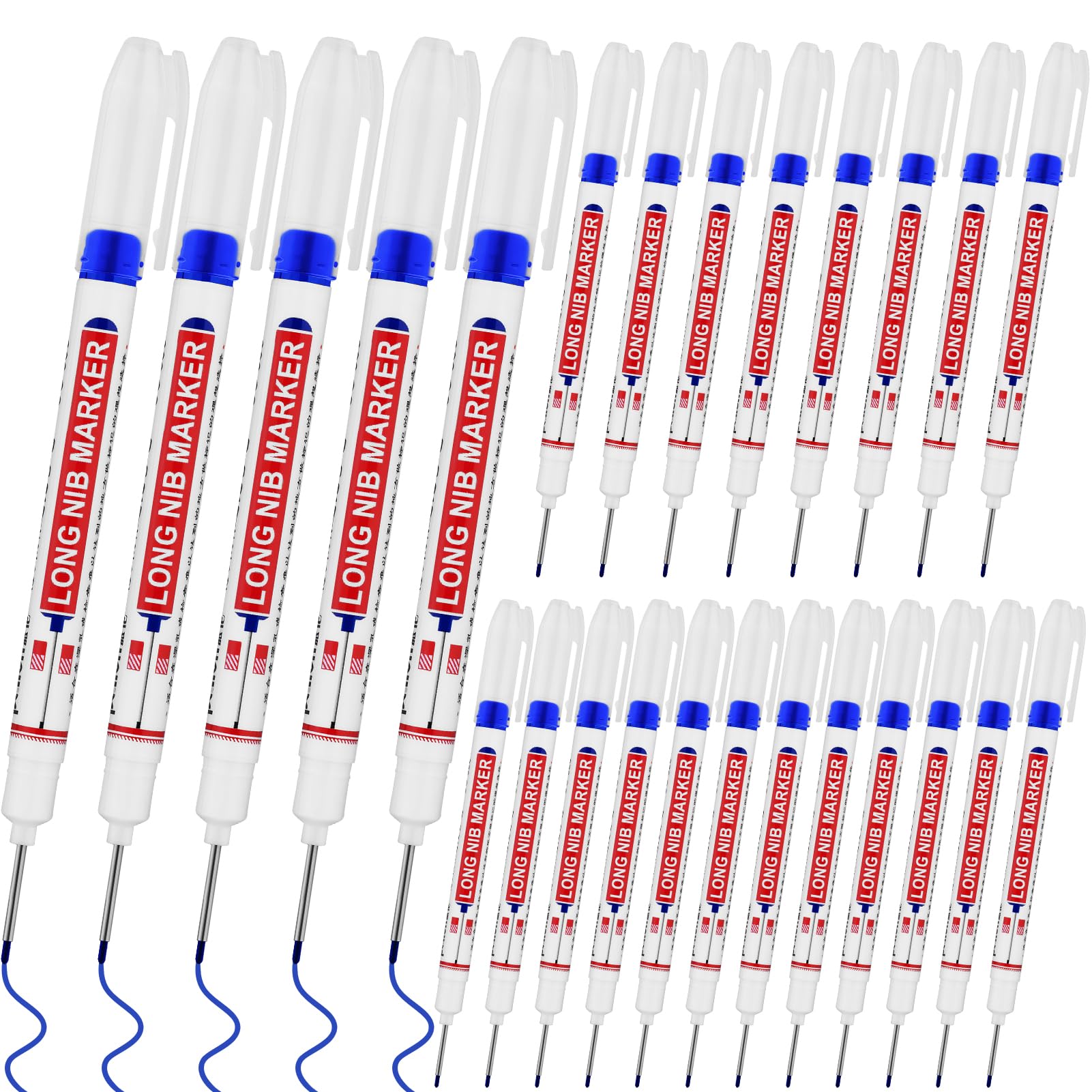20 PCS Long Nib Marker,20mm Long Head Deep Hole Marker Pens,Longs Nose Markers,Waterproof Construction Markers Marking Tool,Permanent Markers Carpenter Ink marker Pens,Metal marking Pens,White — Amazon image 14