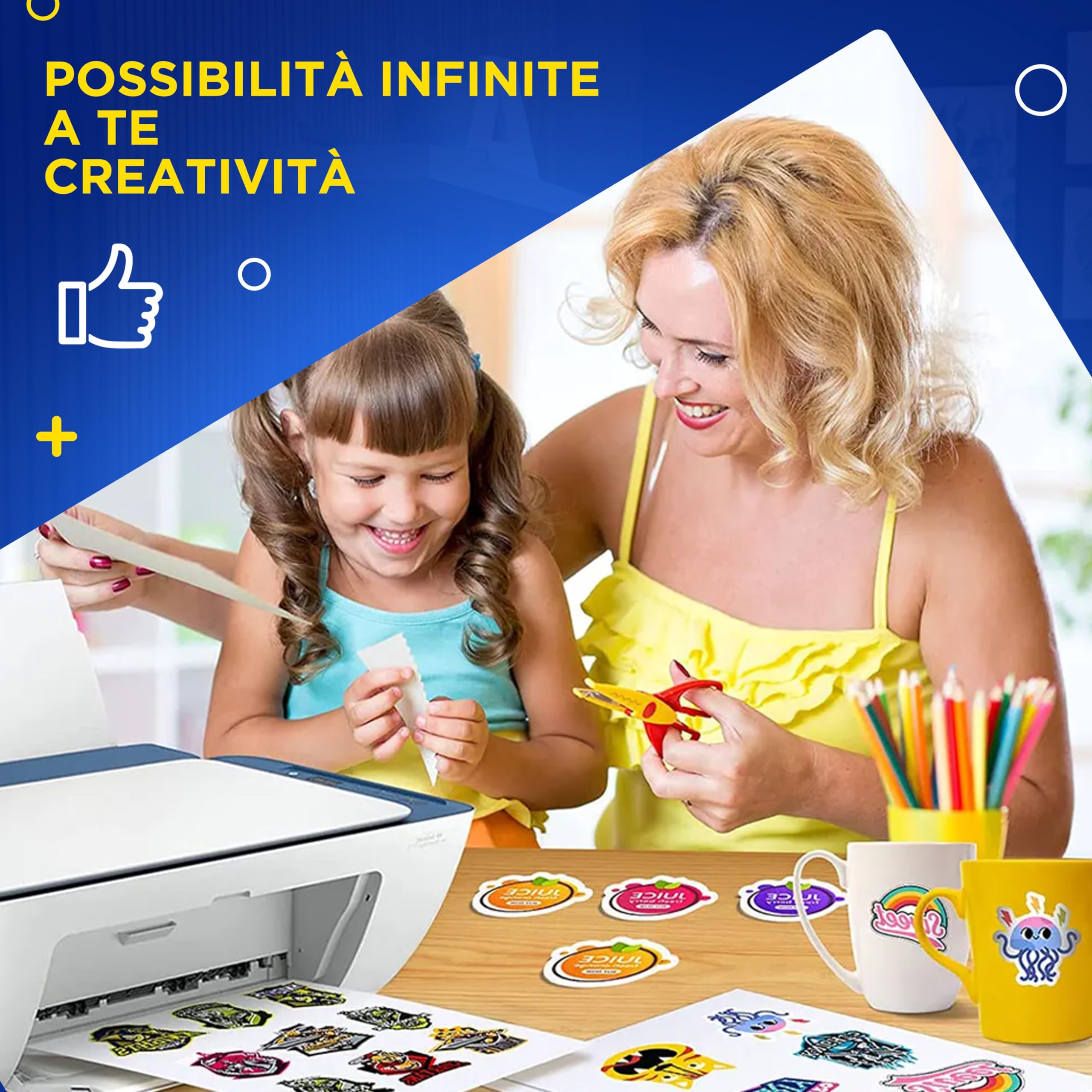 Fogli di Vinile Adesivo Stampabile A4 Impermeabile Bianco Opaco