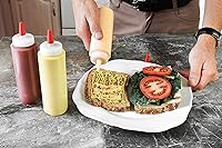 Vista 5 de Pinnacle Mercantile Paquete de 3 botellas exprimibles de condimentos de 8 onzas, tapa roja, suaves para glaseado, salsa de tomate, glaseado