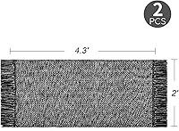 Vista 48 de MitoVilla Juego de 2 alfombras de baño estilo bohemio de granja, 2 unidades, 2 x 3 pies + 2 x 4.3 pies, alfombra de pasillo pequeña color marrón