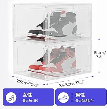 Amazon|JOISCOPEシューズボックス 8個セットスニーカーボックス 透明 Amazon|JOISCOPEシューズボックス 8個セットスニーカーボックス 透明