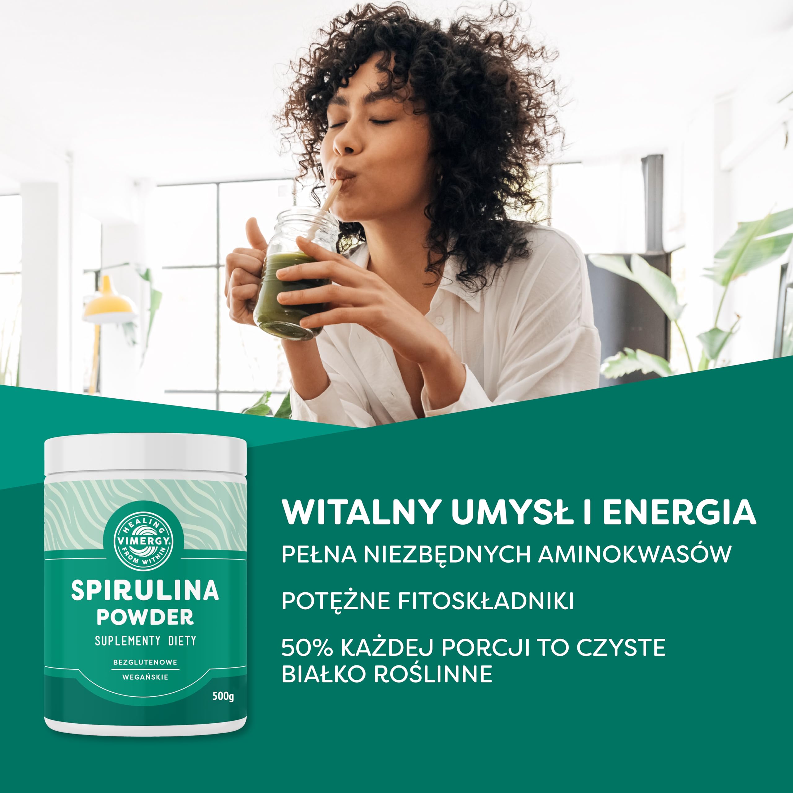 Vimergy Spirulina Powder, 125 Servings – Easy to Digest – Fast Absorbing Powder – Vegan Supplement – Formulated Without Anti-Caking Agents, fillers, Flavors, or Sugar– Non-GMO & Gluten-Free (500g)