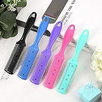 Vista 4 de Boao 5 Pieces Dual-Sided Cutting Scissors, 20 Razors, and Thinning Comb with Double Edge for Precise Slim Haircuts (5 Colors)