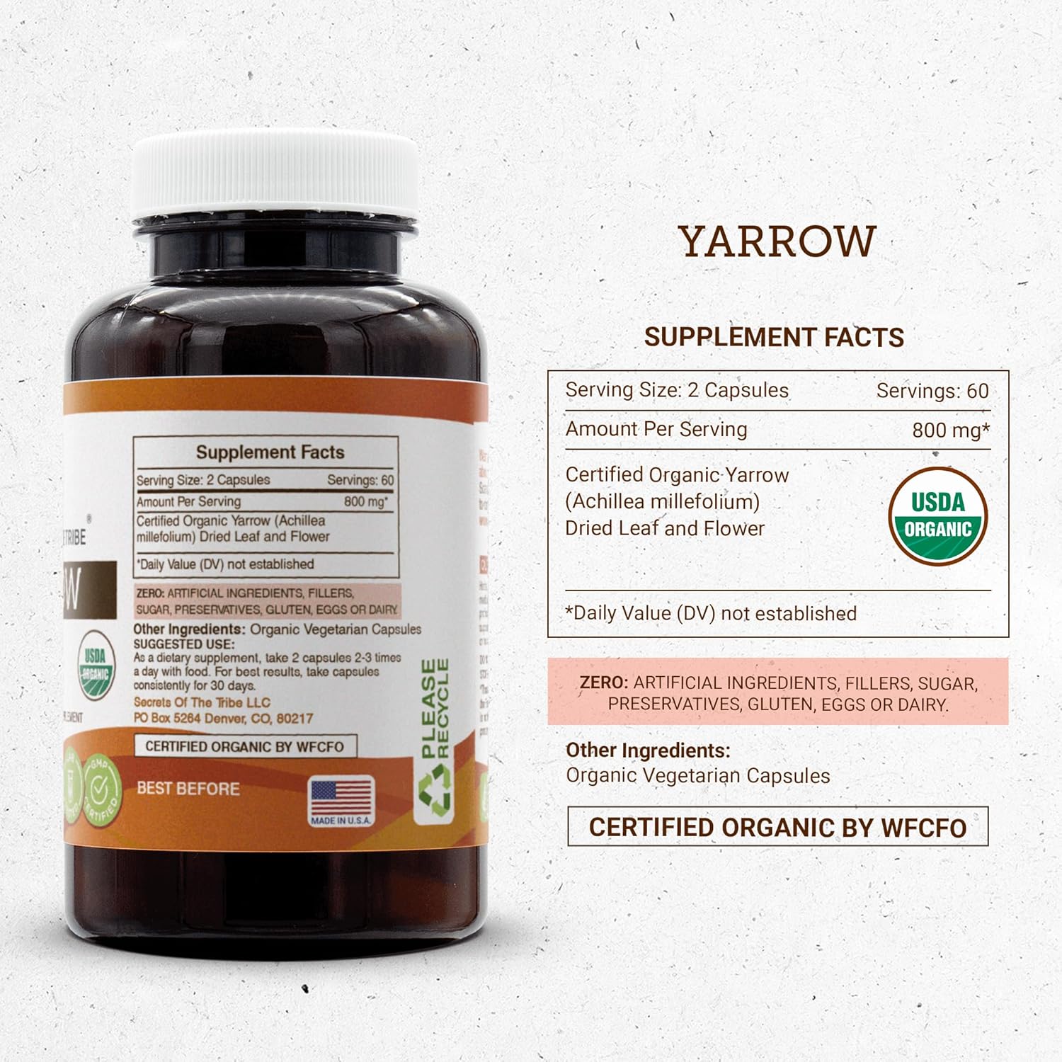 Secrets of the Tribe Artichoke and Yarrow Liquid Extract 4x4 oz | Cynara scolymus Dried Leaf and Achillea millefolium Dried Leaf and Flower