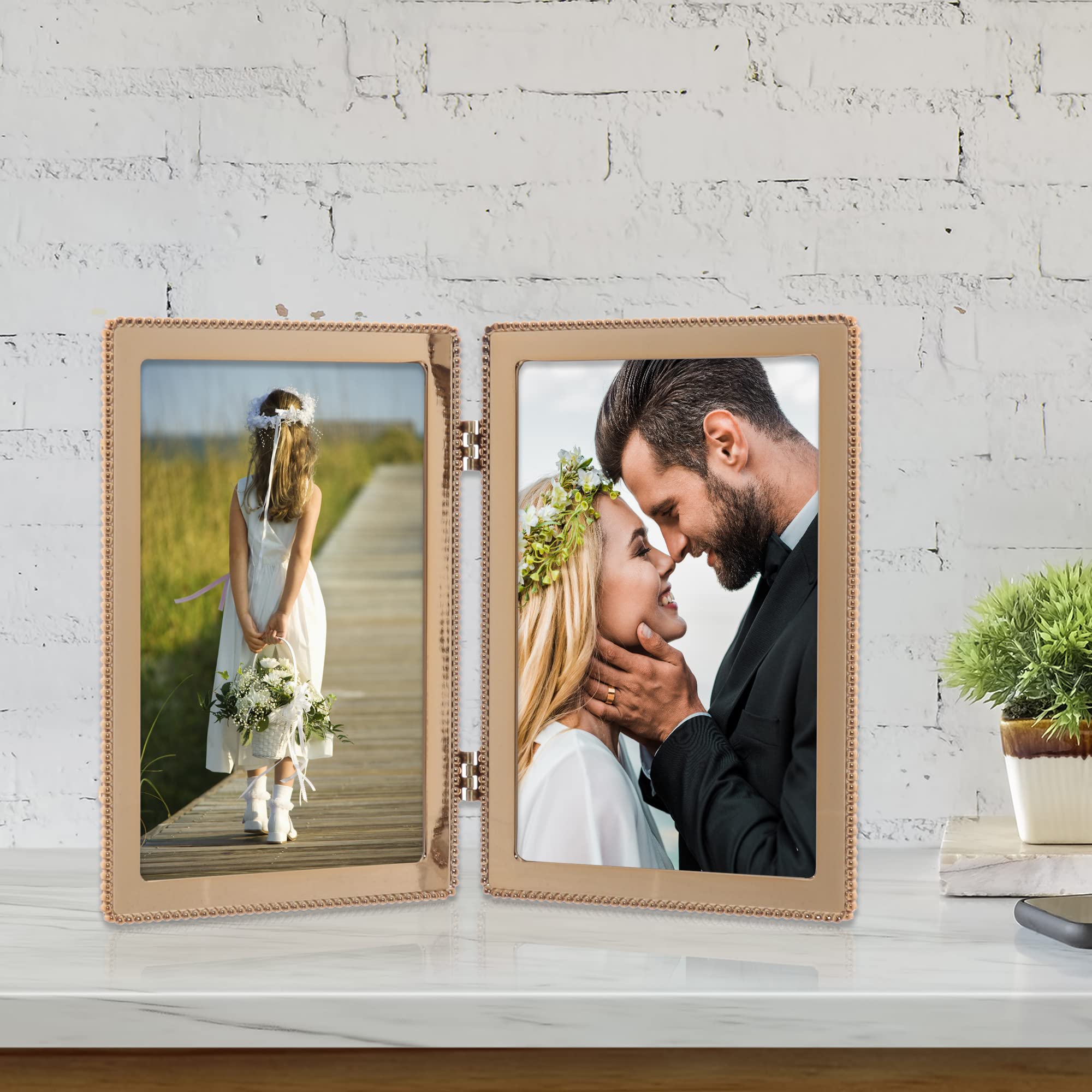 Amazon.com - Lawrence Frames Metal Frame, Caviar Bead, Gold, 5x7