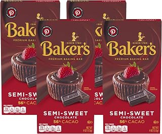 Baker's, Premium Semi Sweet Chocolate Baking Bar, 4 oz (Pack of 4)
