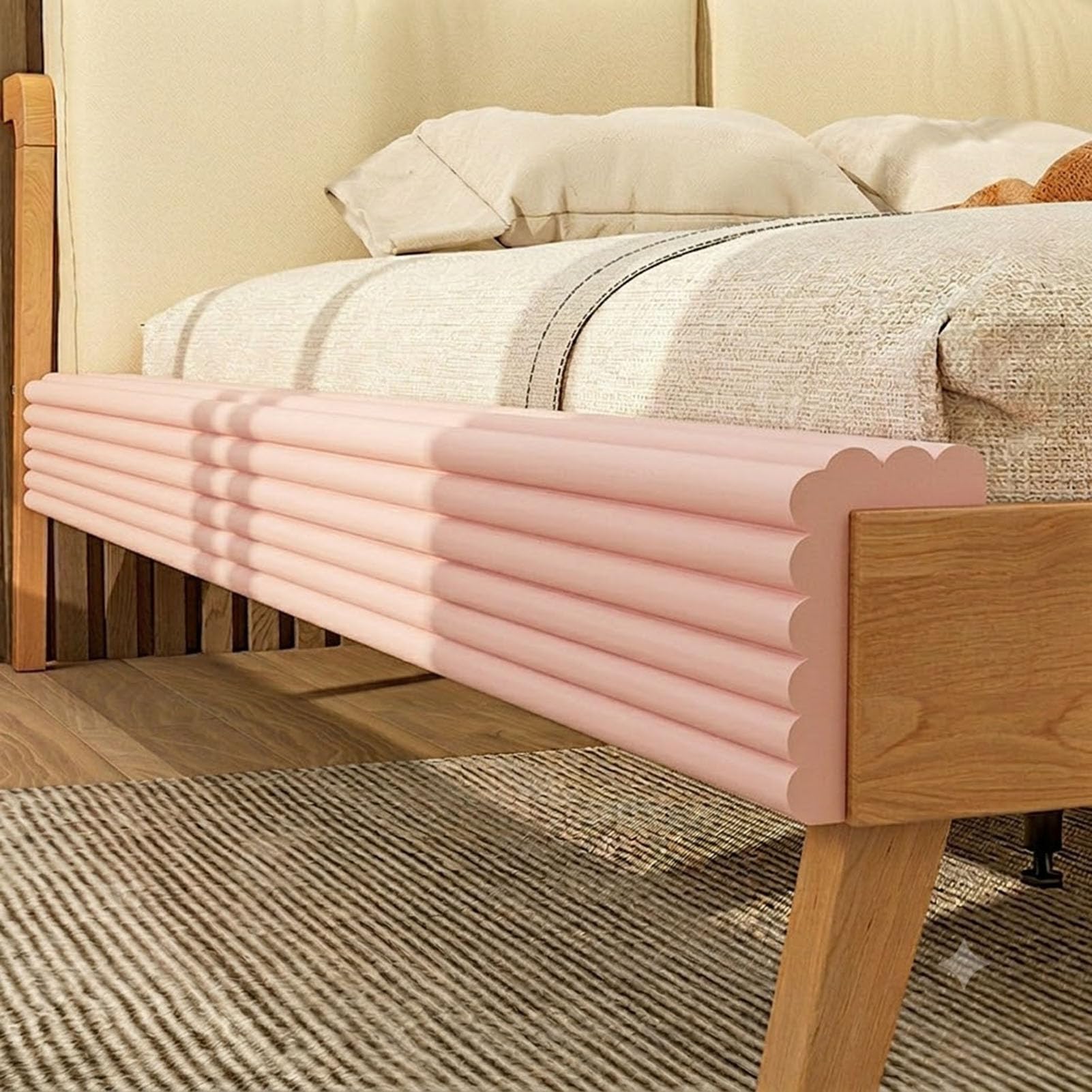 Coussins Muraux Autocollants Rose pour Protéger et Décorer le Lit