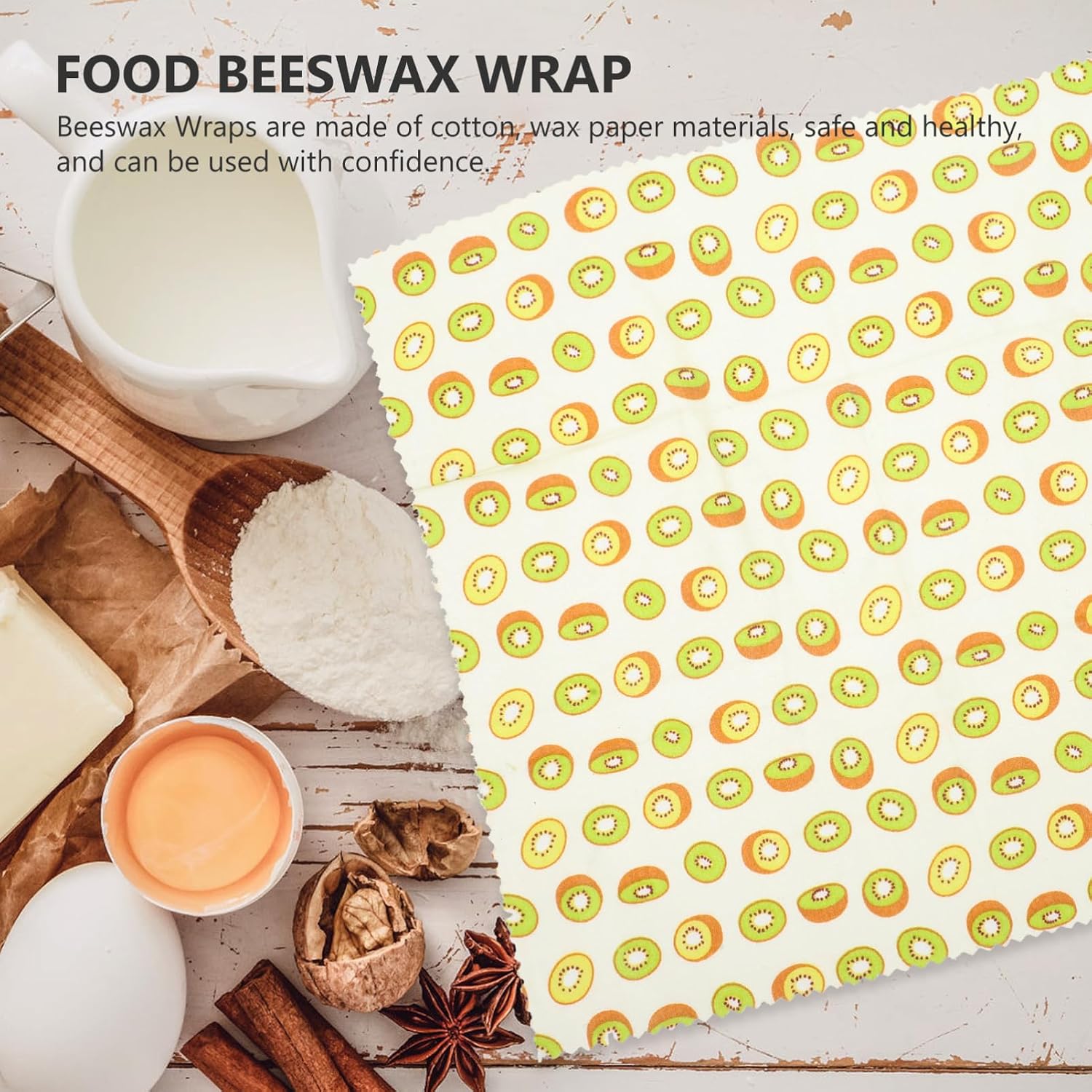 3Pcs Organic Beeswax Food Wraps Washable Reusable Beeswax Wraps for Bowl Sandwiches and Food Storage Kitchen Wraps with Delicate Patterns image 3