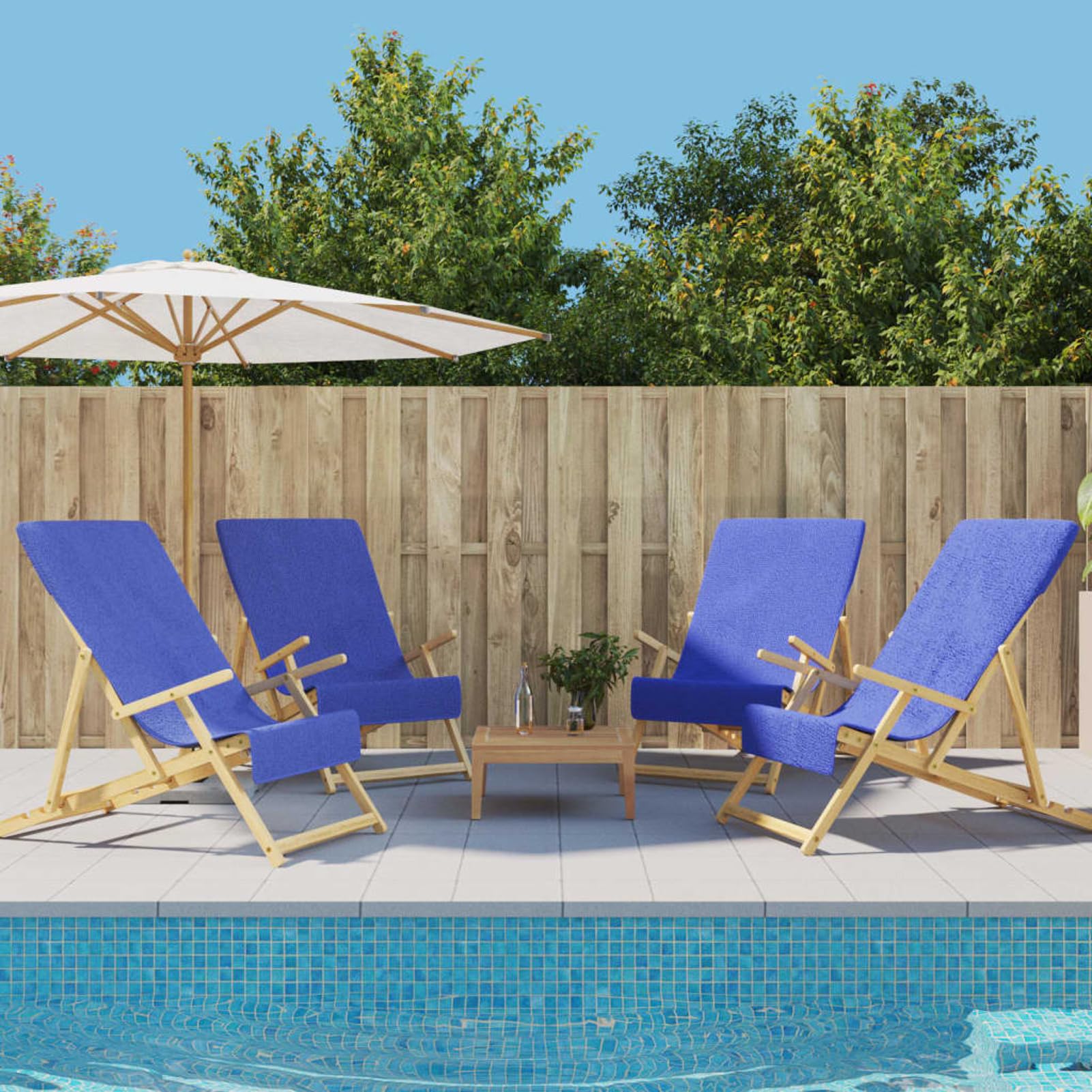 Telo Mare microfibra – leggero, fine e ad asciugatura rapida - Asciugamano Microfibra Grande - telo mare XXL - 100% riciclato,Asciugamani da Spiaggia 4pz Blu Reale 60x135 cm Tessuto 400 GSM