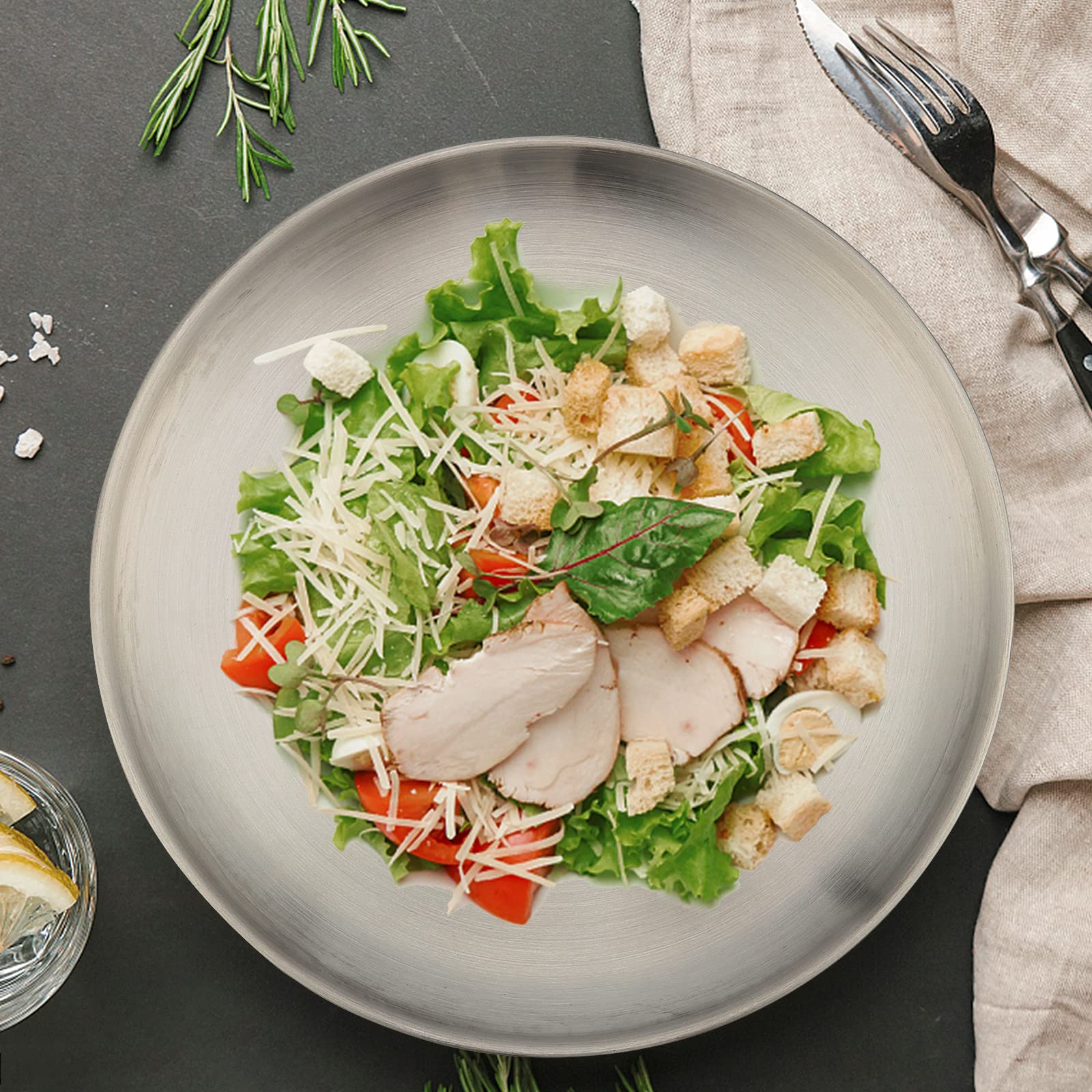 Mouyat Pcs 12 Inch Large Stainless Steel Plate 30cm Desertcart