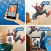 Vista 3 de Wall Palz Marvel Miles Morales Wall Decal - Marvel Wall Stickers with 3D Augmented Reality Interaction - 21" Spider-Man Peel and Stick Bedroom Decor
