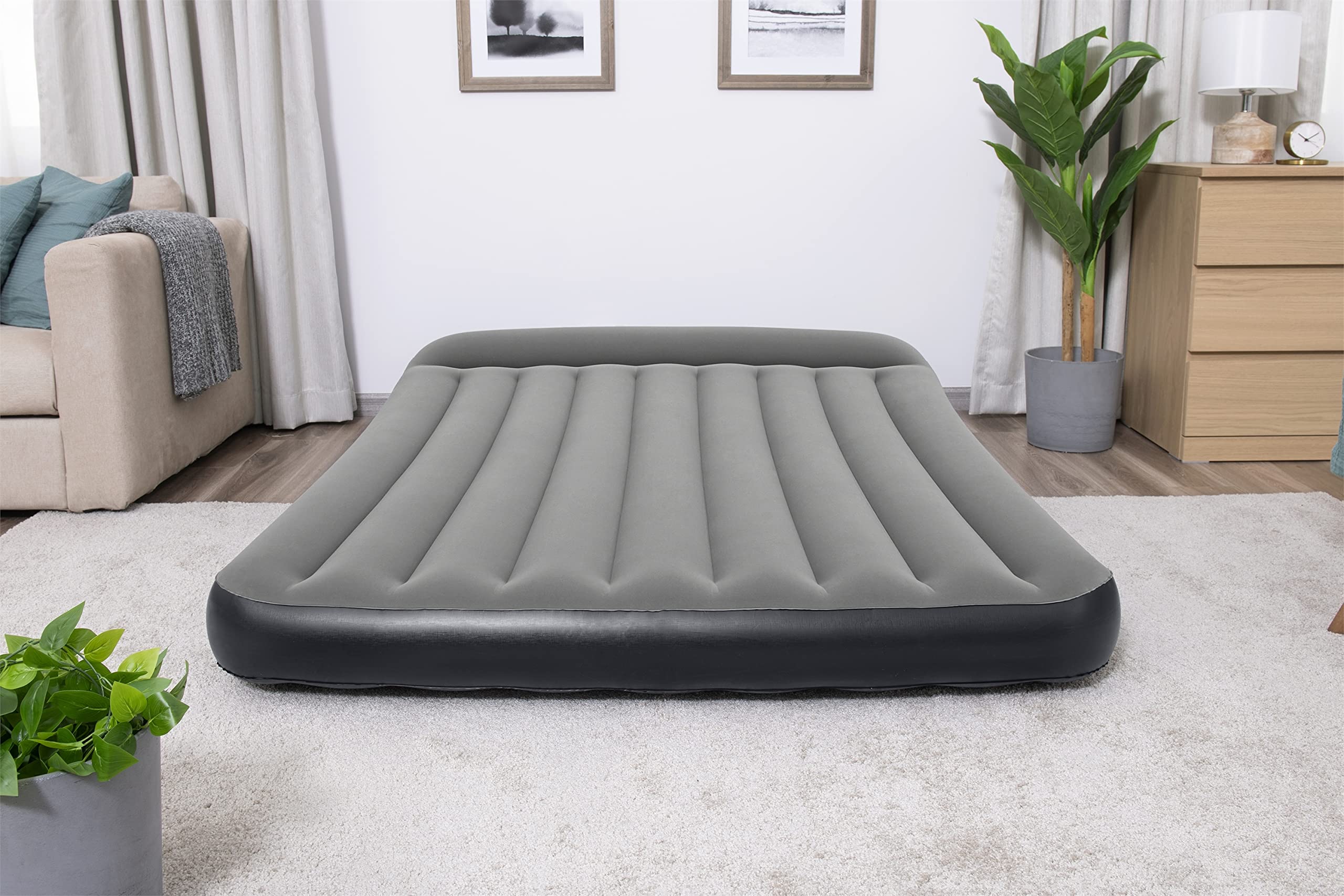Bestway TriTech Aerolux materac dmuchany ze zintegrowaną pompą elektryczną Double XL/Lo 203 x 152 x 30 cm