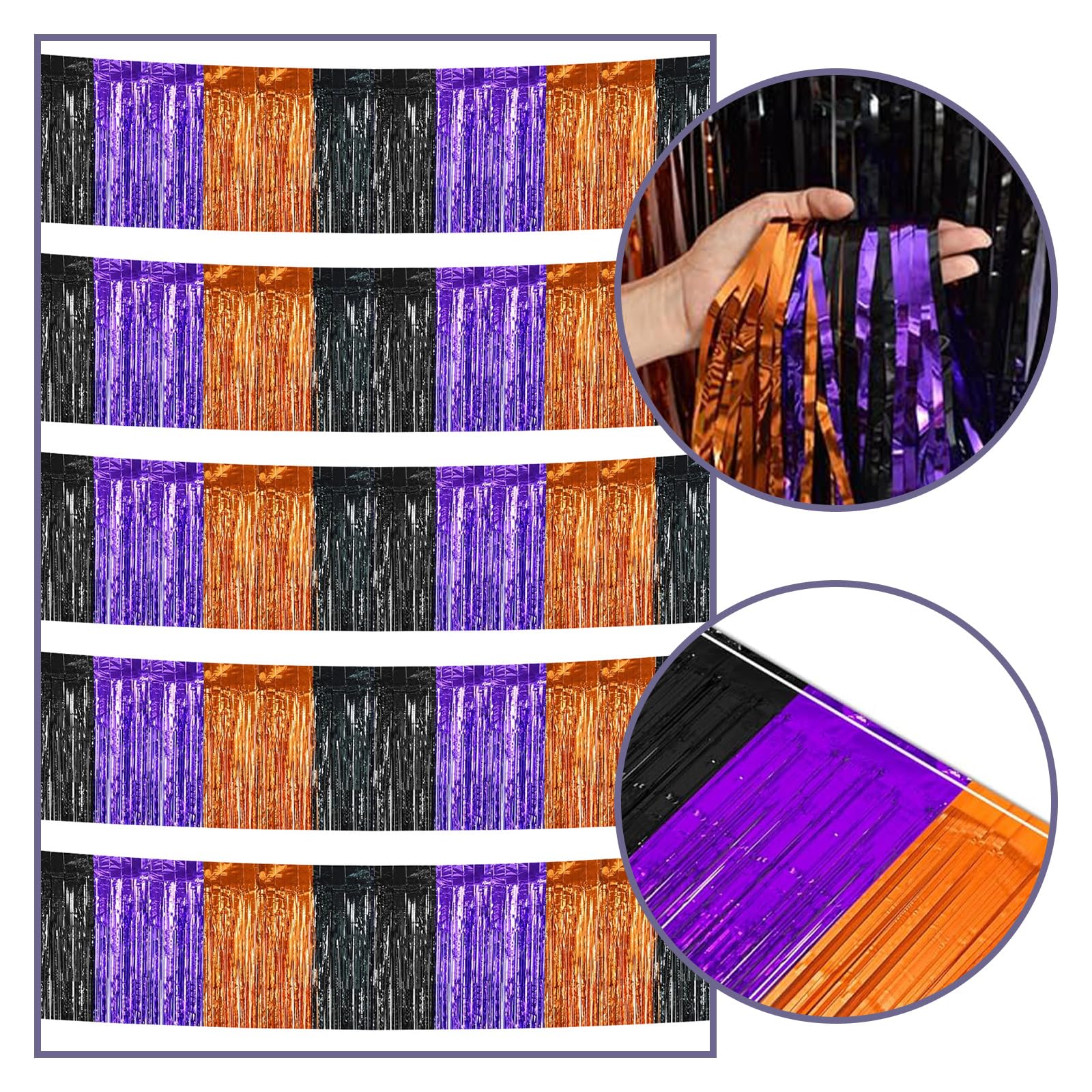 10 Rolls Halloween Party Black Orange Fringe Crepe Paper Streamer Backdrop Hangi