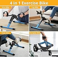 Vista 9 de MOMODA Under Desk Pedal Exerciser Mini Bike for Leg/Arm - Foldable Peddler with LCD Display for Home/Office