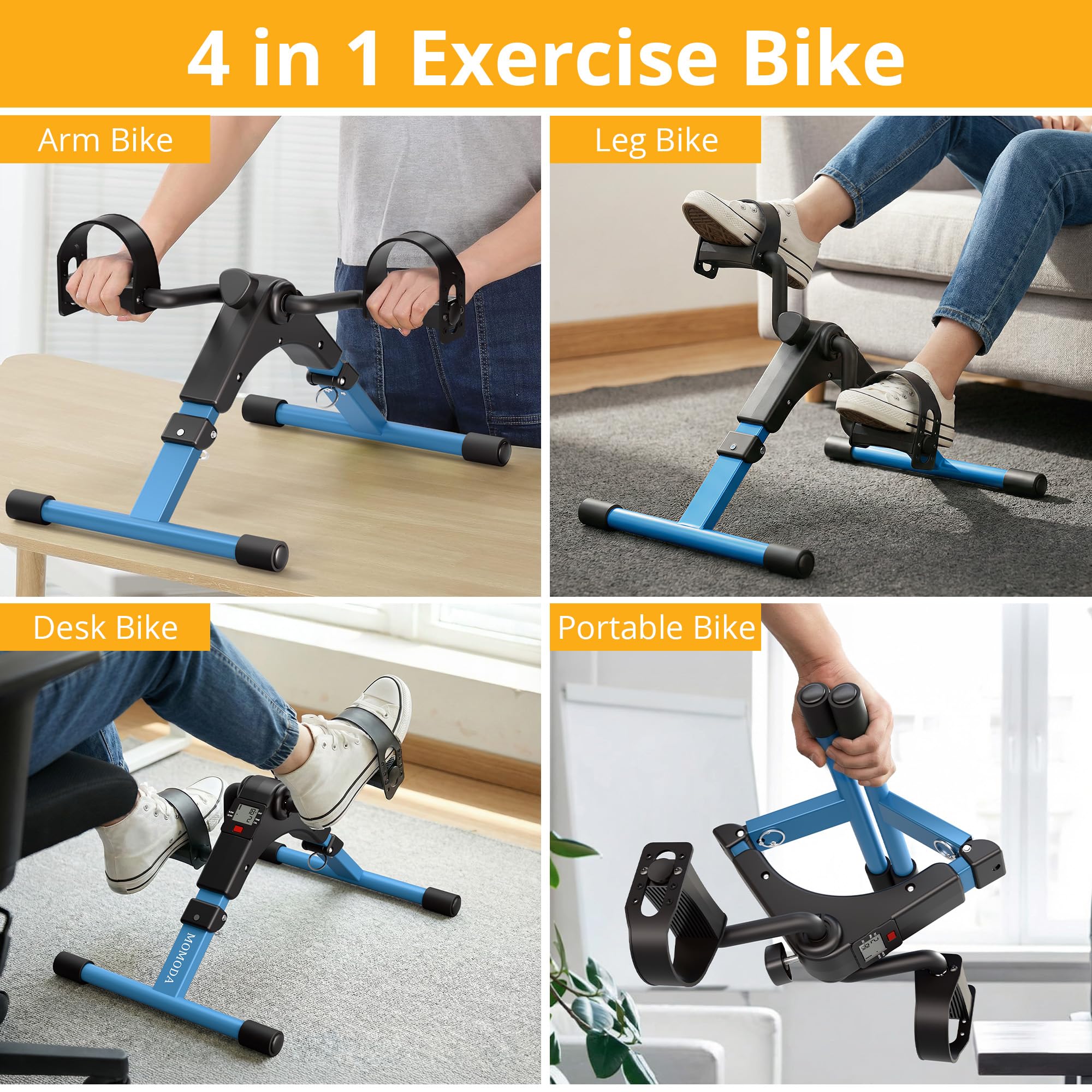 Pedalier Mini Velo D Appartement pour Bras Et Jambes Formateur Exerciseur avec Moniteur LCD