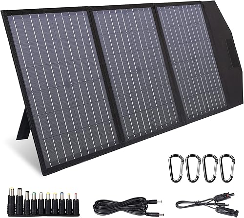 MARBERO Panel solar plegable de 60 W para estación de energía portátil, generador solar, panel solar portátil QC3.0PD de 60 W, puerto USB de salida