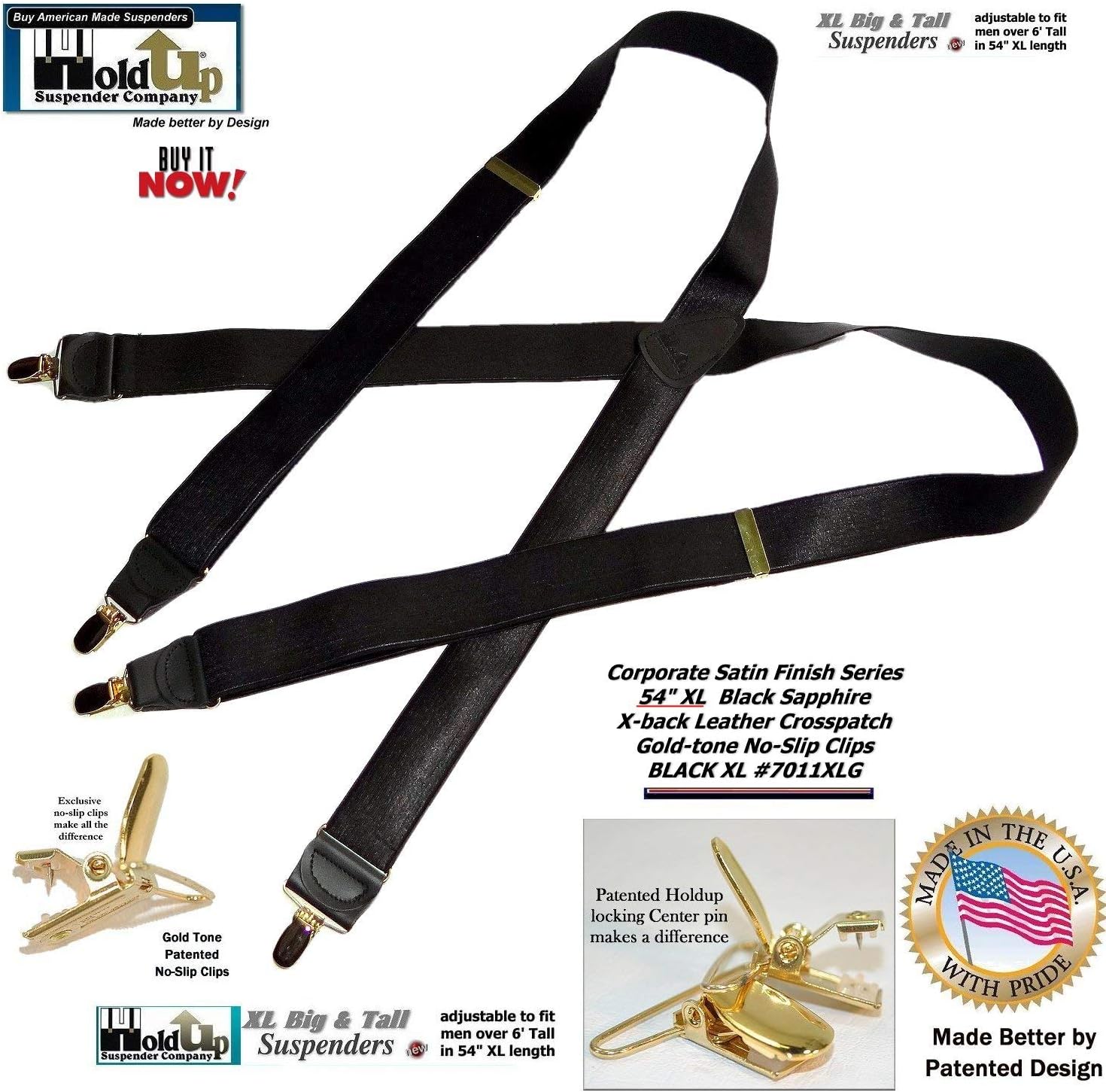 Hold-Up Suspender Company Corporate Series Suspenders for Men in the Traditional X-Back and Y-Back Styles